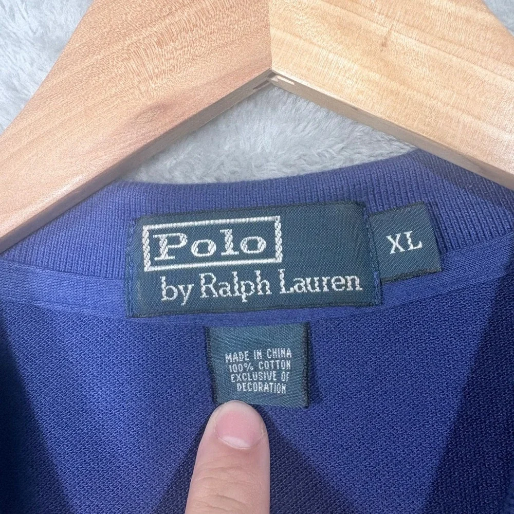 Polo Ralph Lauren Polo Shirt Men XL Blue Green Pony Pique Short Sleeve Classic